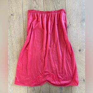 Pink Satin Half Slip with Lace Detail